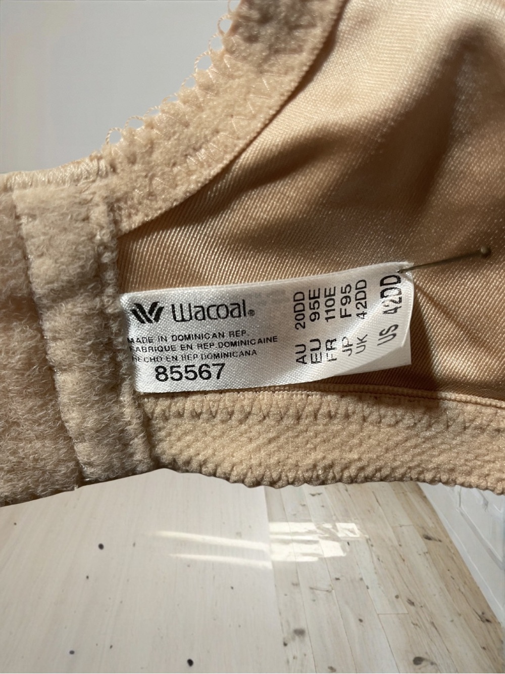 WACOAL Women's Awareness Underwire Satin Lined Mesh Floral Lace Bra 42DD NWOT - Picture 10 of 12